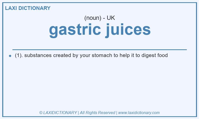 Definition gastric juices in British English