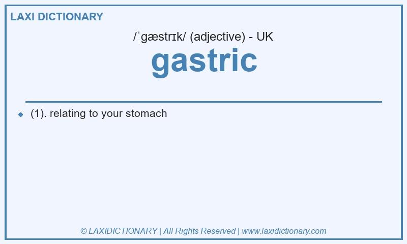 Definition gastric in British English