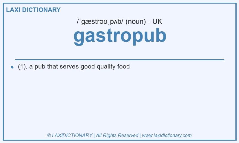 Definition gastropub in British English