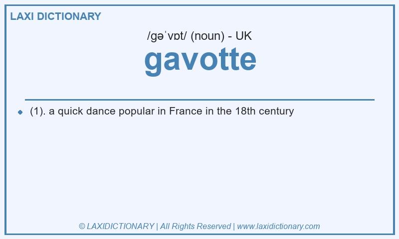 Definition gavotte in British English