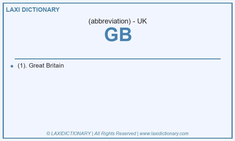 Definition GB in British English