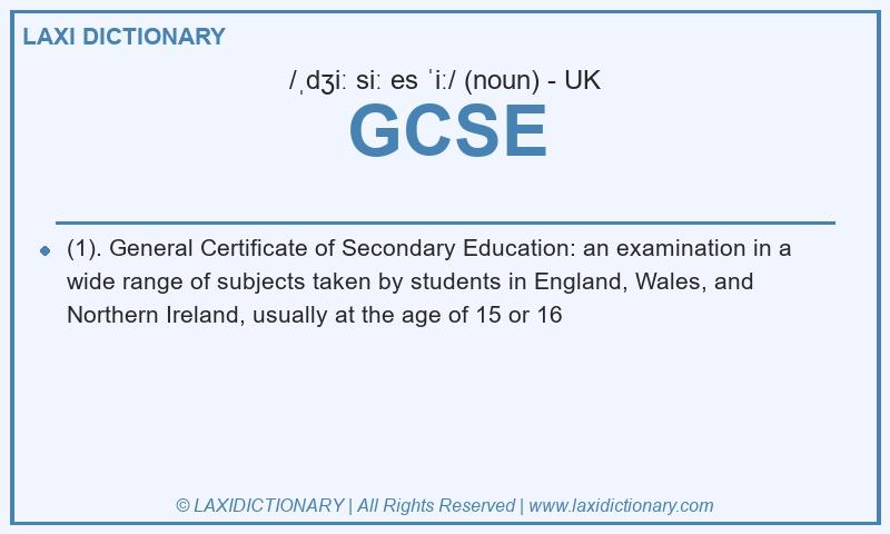 Definition GCSE in British English