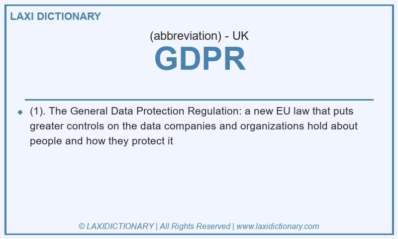 Definition GDPR in British English