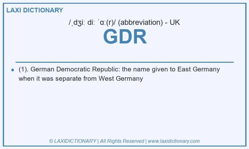 Definition GDR in British English