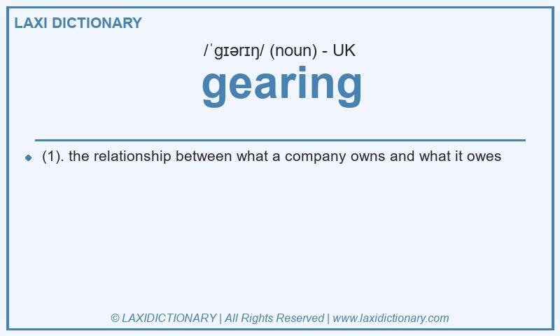 Definition gearing in British English