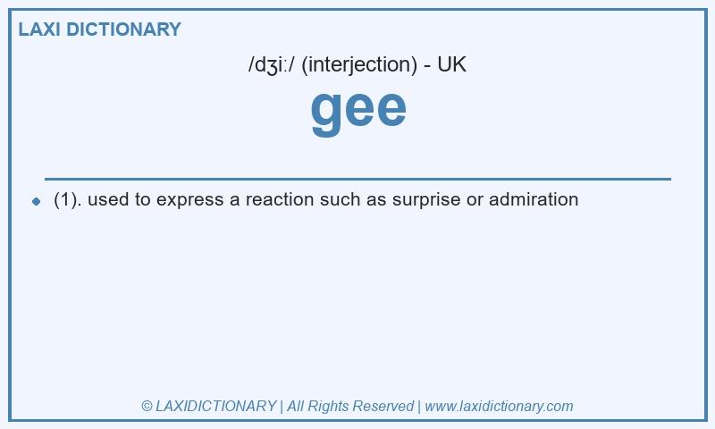 Definition gee in British English