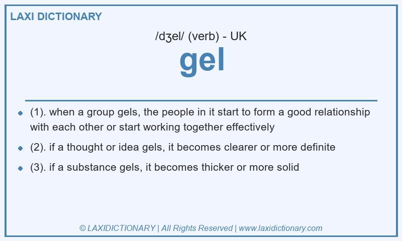 Definition gel in British English