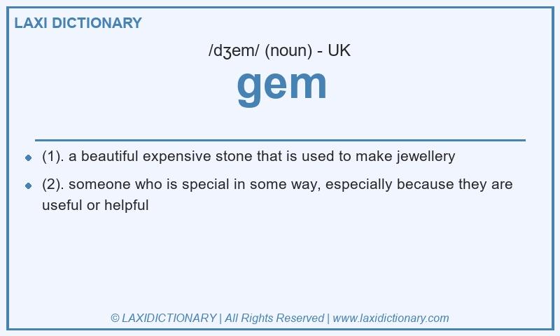 Definition gem in British English