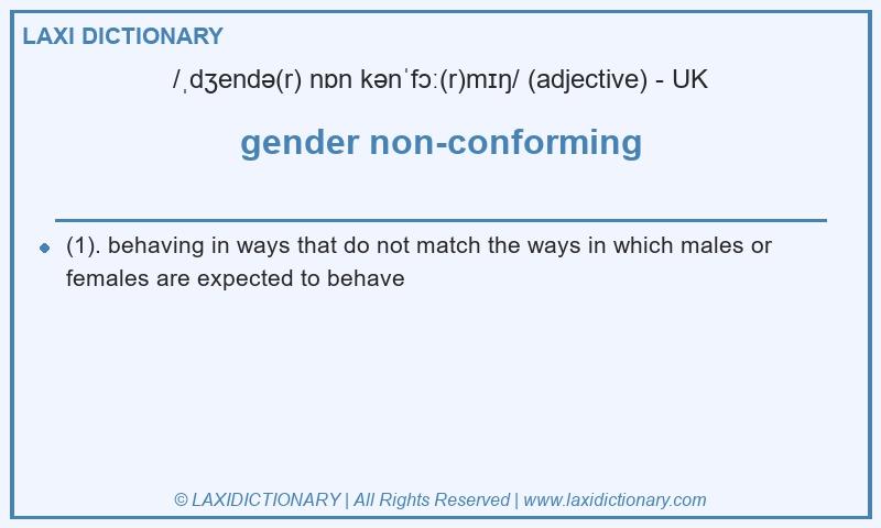 Definition gender non-conforming in British English