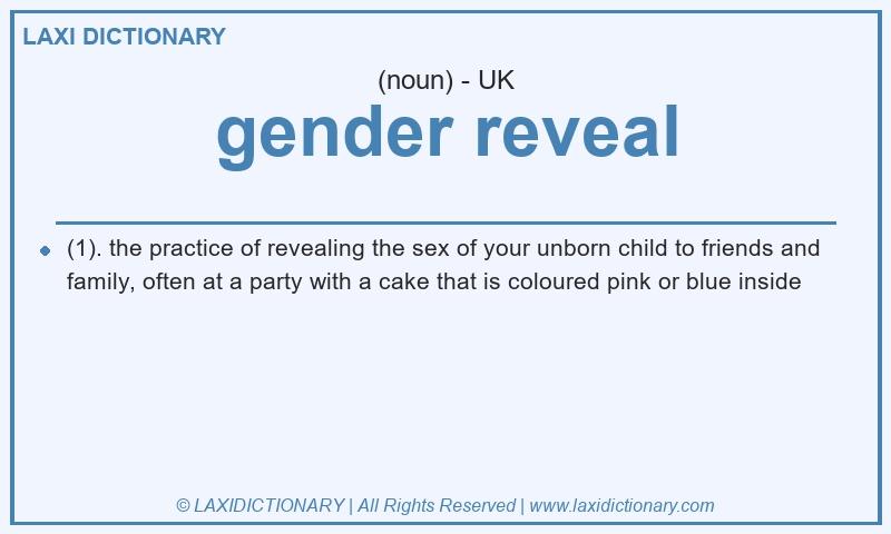 Definition gender reveal in British English