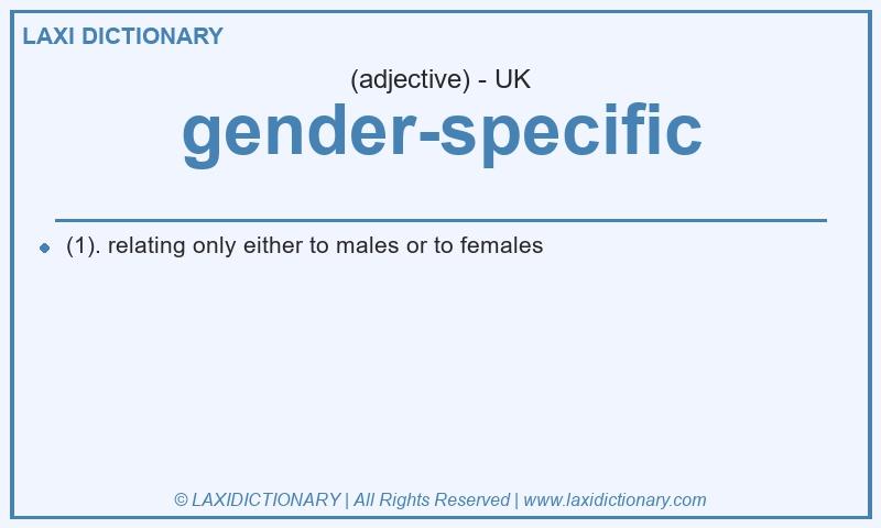 Definition gender-specific in British English