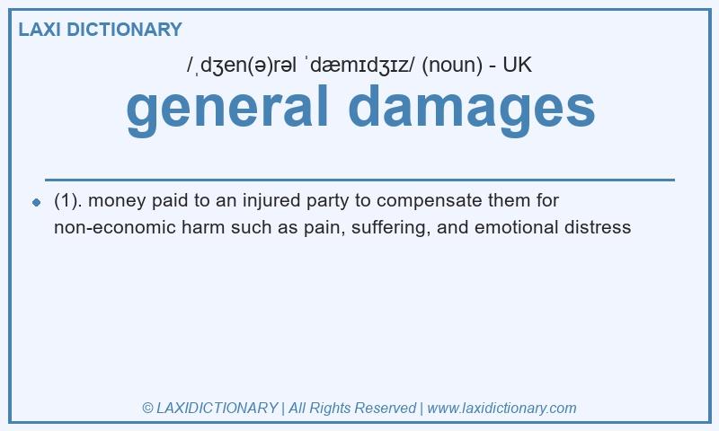 Definition general damages in British English