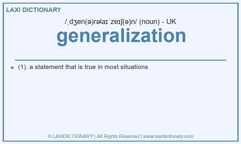 Definition generalization in British English