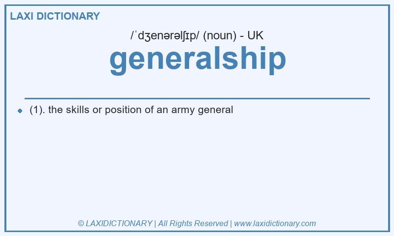 Definition generalship in British English