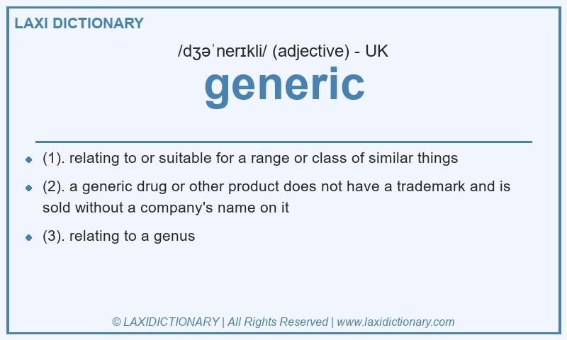 Definition generic in British English