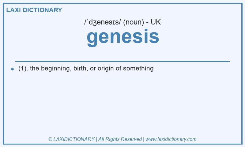 Definition genesis in British English