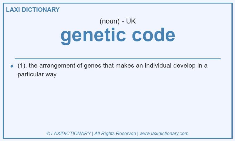 Definition genetic code in British English