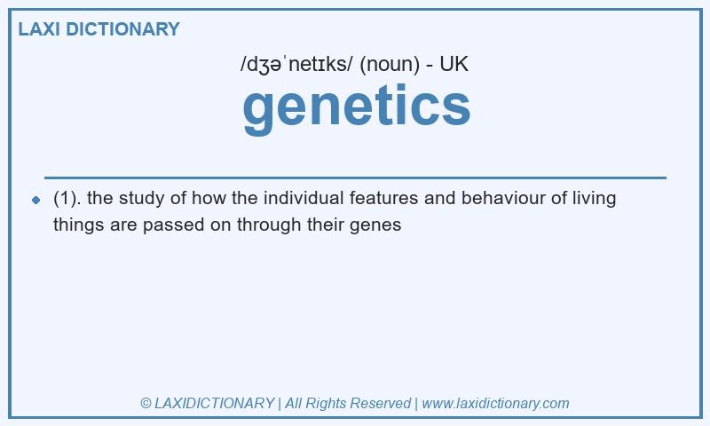 Definition genetics in British English