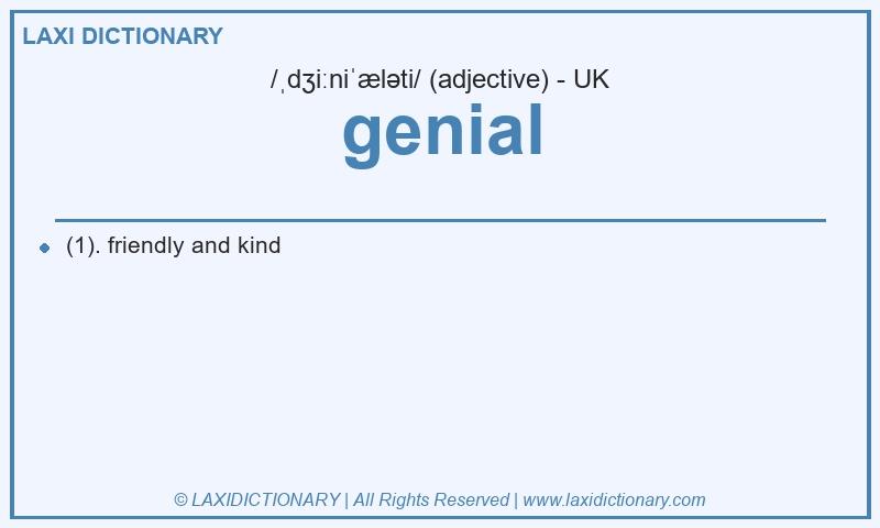 Definition genial in British English