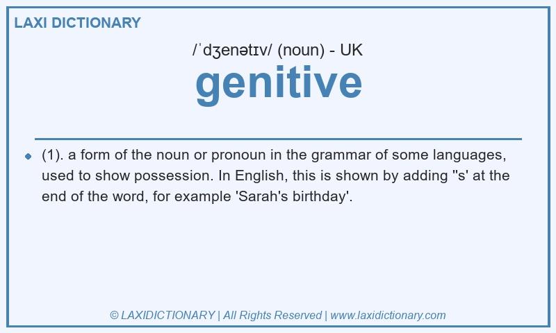 Definition genitive in British English