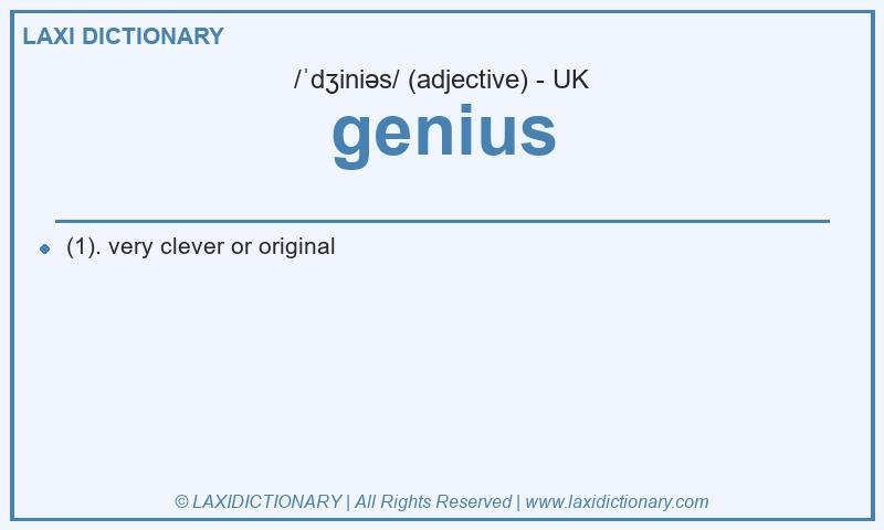 Definition genius in British English