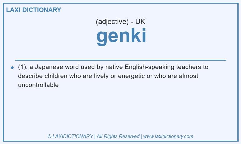 Definition genki in British English