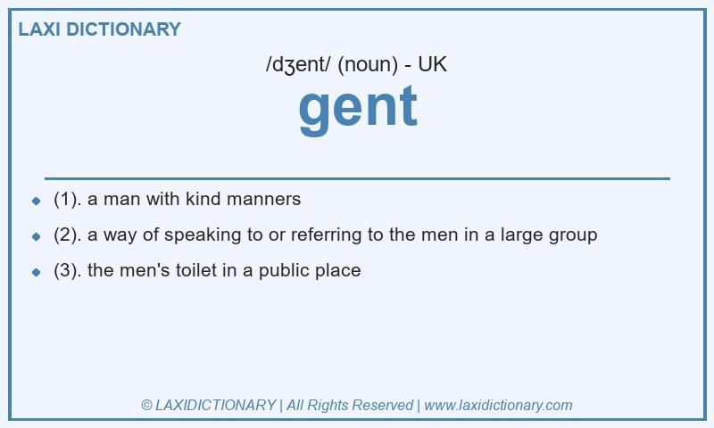 Definition gent in British English