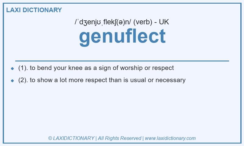 Definition genuflect in British English