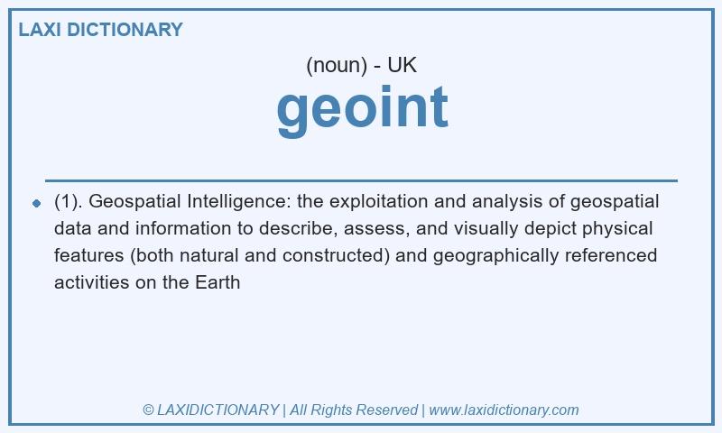 Definition geoint in British English