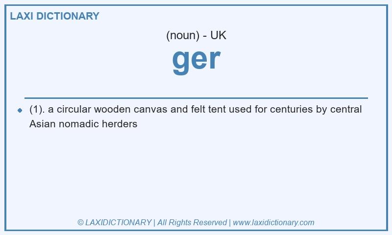 Definition ger in British English