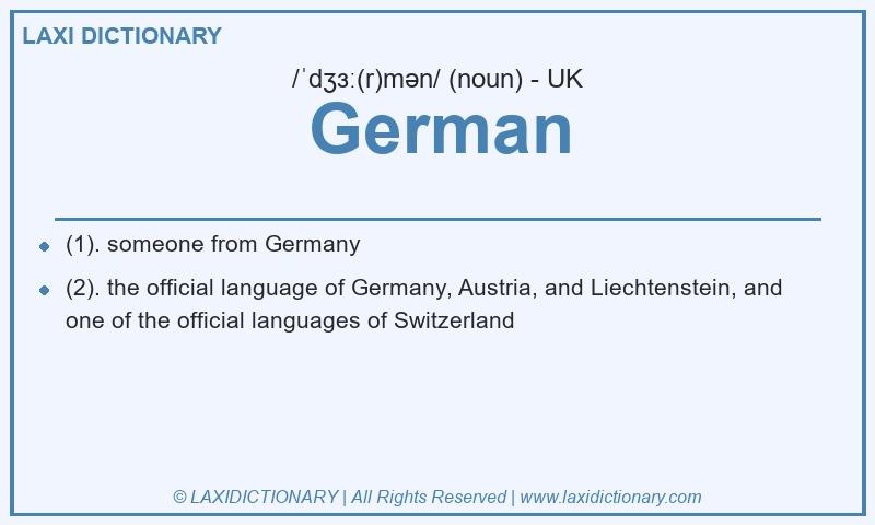 Definition German in British English
