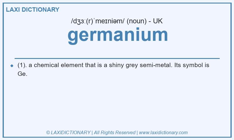 Definition germanium in British English