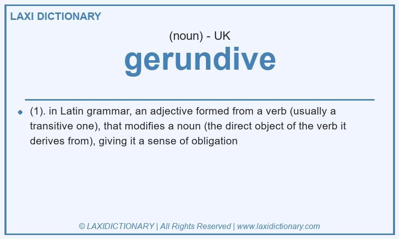 Definition gerundive in British English