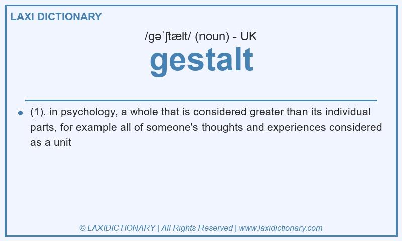Definition gestalt in British English