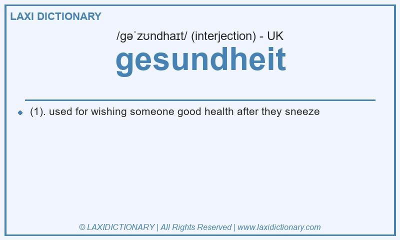Definition gesundheit in British English