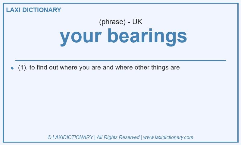 Definition your bearings in British English