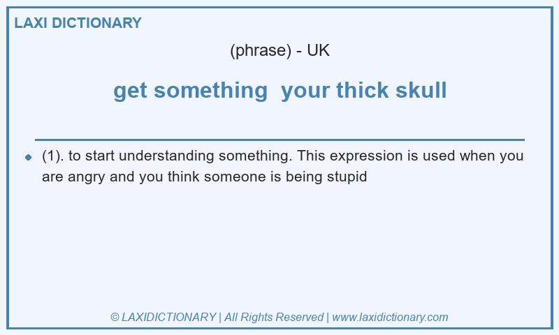 Definition get something  your thick skull in British English