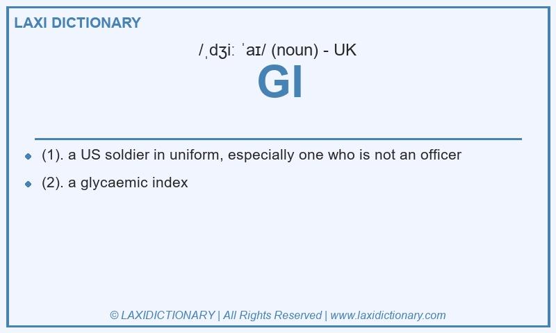 Definition GI in British English