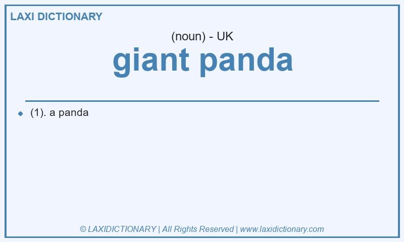 Definition giant panda in British English