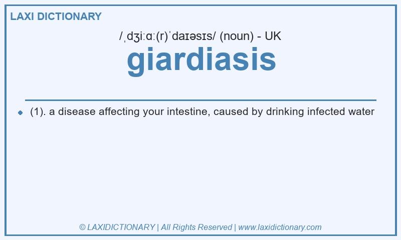 Definition giardiasis in British English