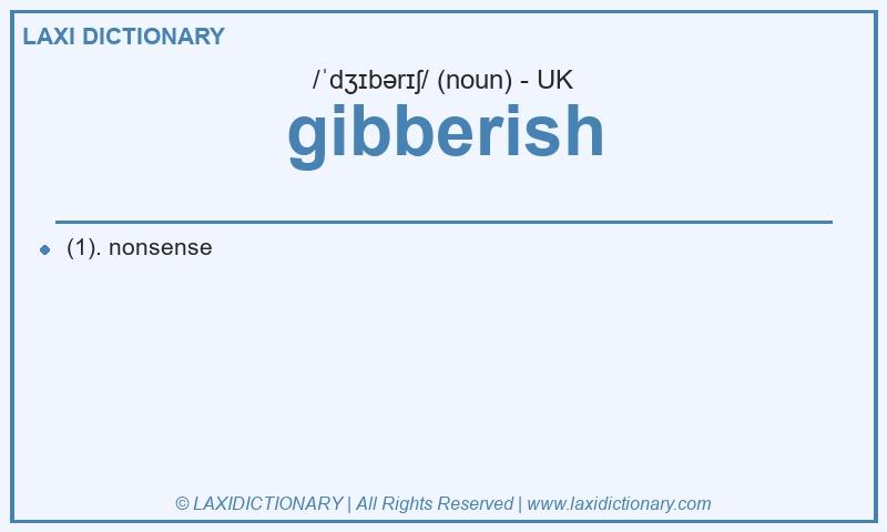 Definition gibberish in British English