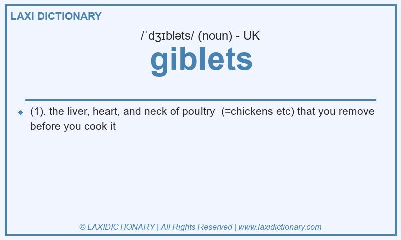 Definition giblets in British English