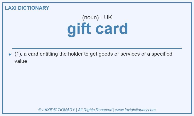 Definition gift card in British English