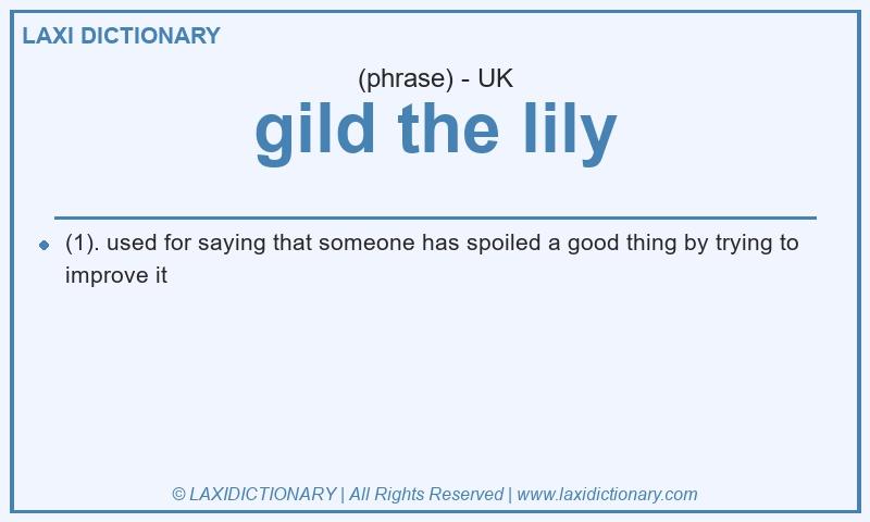 Definition gild the lily in British English