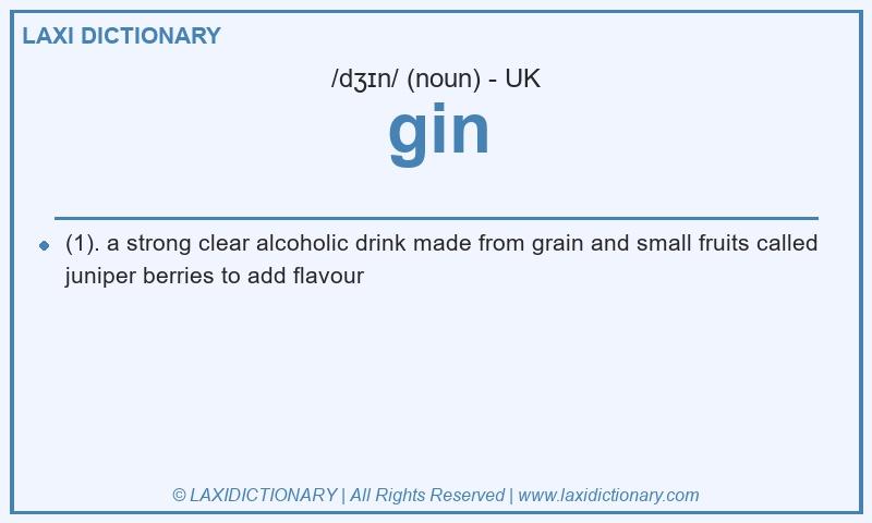Definition gin in British English