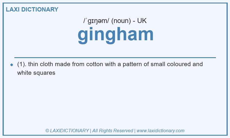Definition gingham in British English