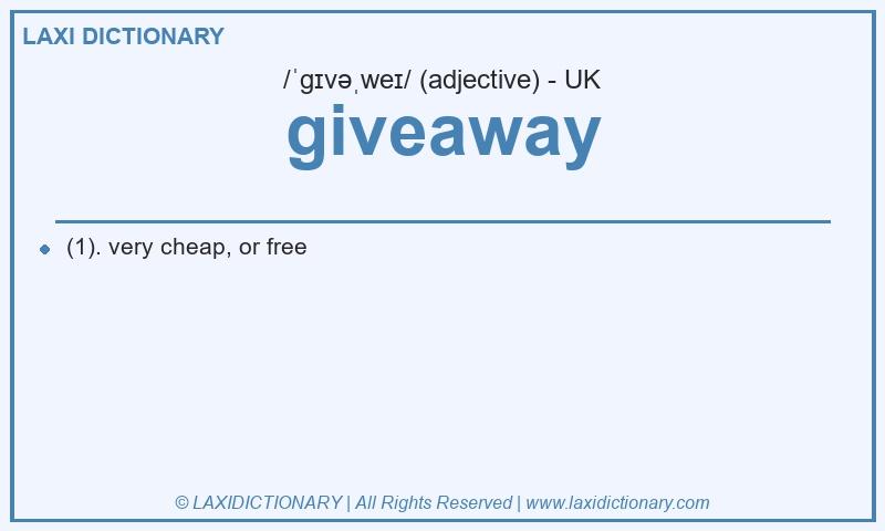 Definition giveaway in British English