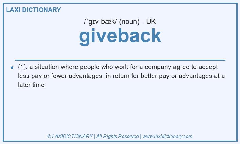 Definition giveback in British English