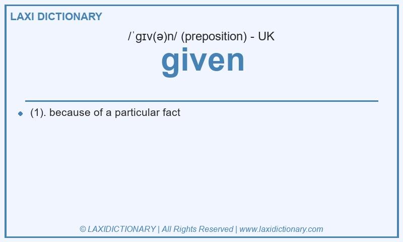 Definition given in British English