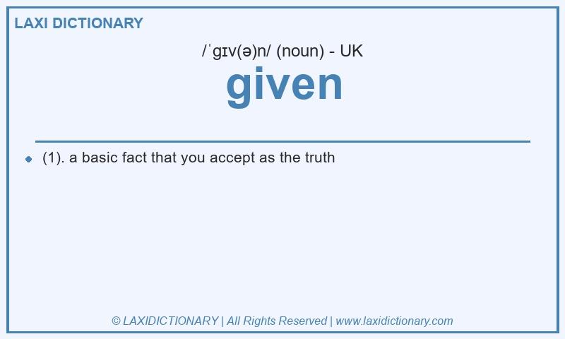 Definition given in British English